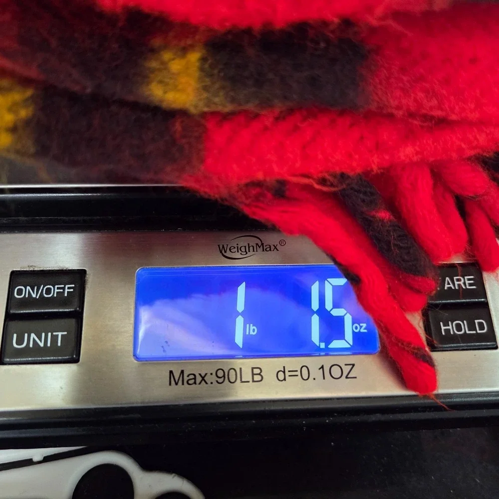 VTG FARIBO 100% WOOL THROW BLANKET 50 x 38 Faribault Woolen Mills‎ USA Red Plaid